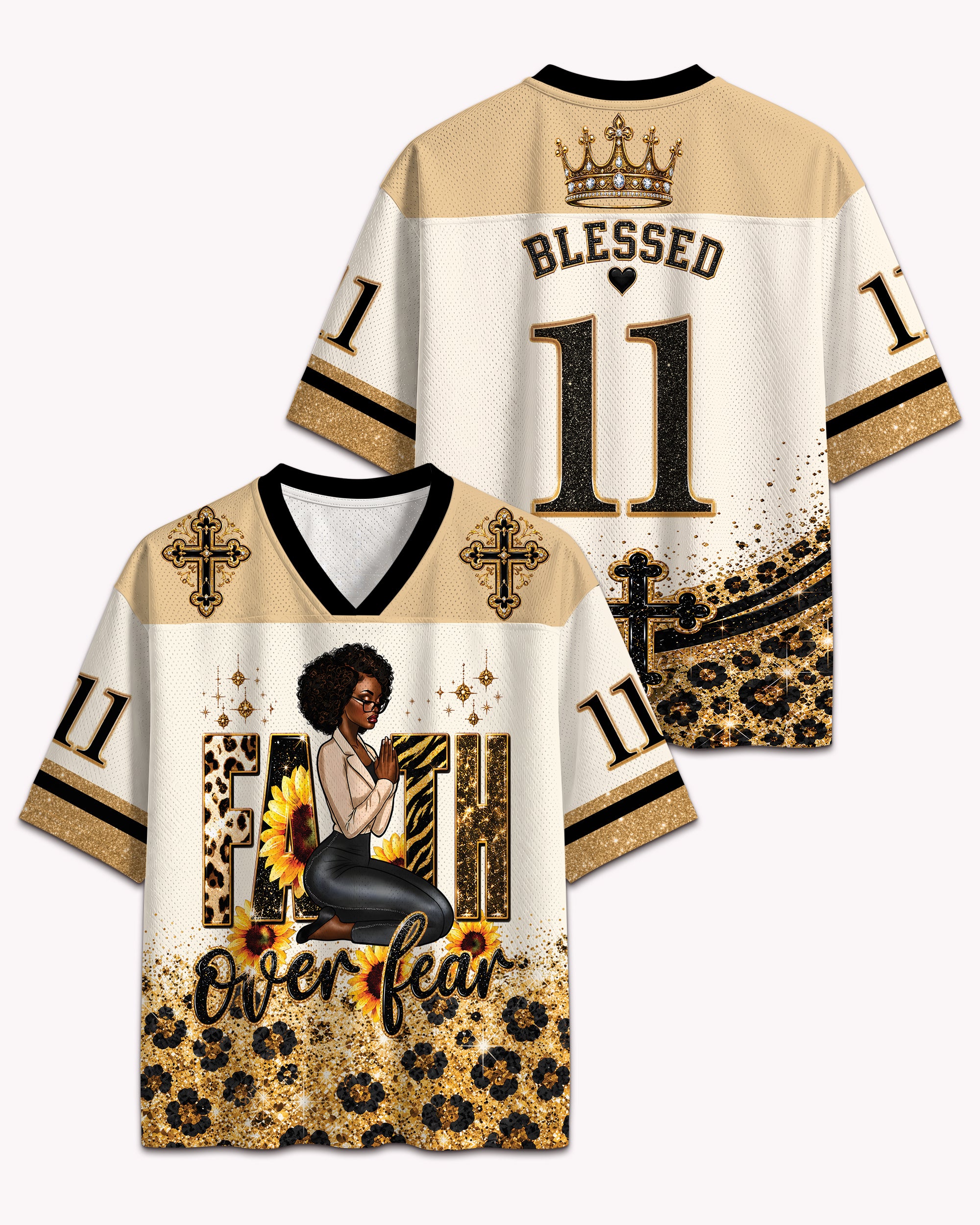 Black Faith God Don’t Play About Me Football Jersey – Christian Streetwear
