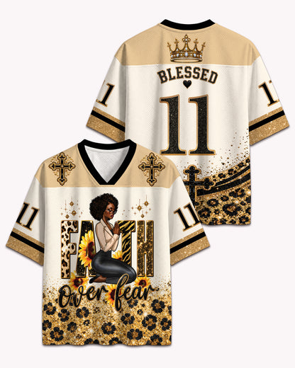 Black Faith God Don’t Play About Me Football Jersey – Christian Streetwear