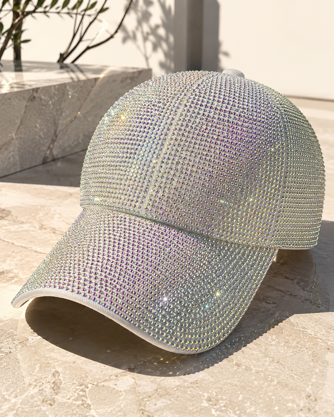 White Sparkle Rhinestone Cap – Empower Black Culture, Bold Style