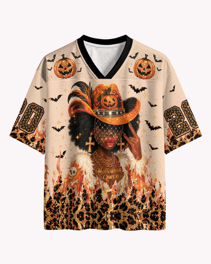 Black Queen Halloween Jersey – Melanin Magic & Pumpkin Vibes