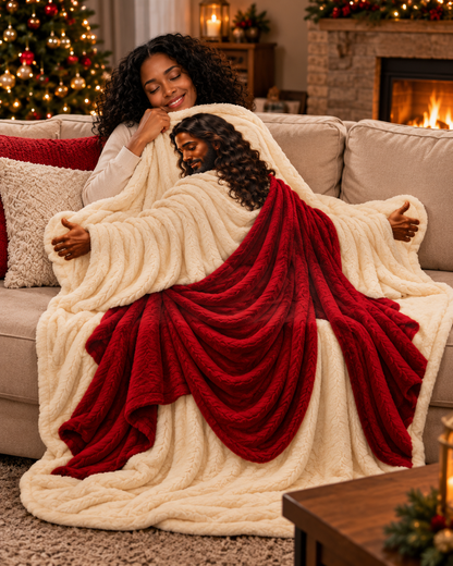 Black Jesus 3D Hugging Blanket – Christian Faith Comfort Gift
