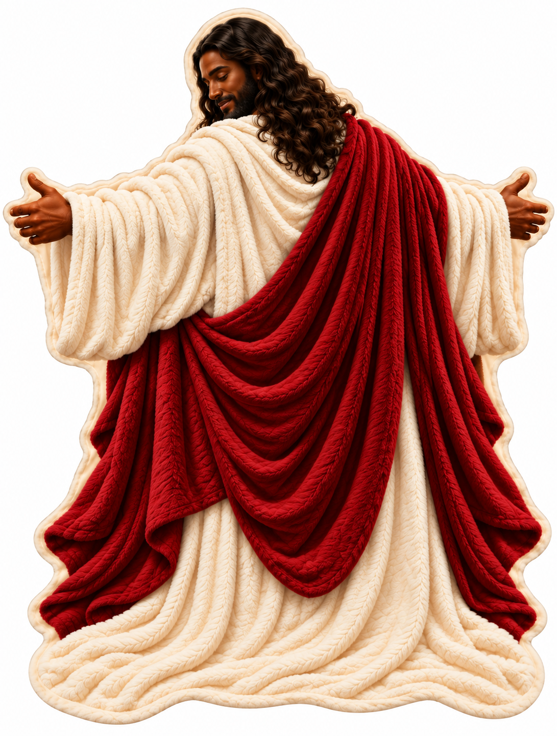 Black Jesus 3D Hugging Blanket – Christian Faith Comfort Gift