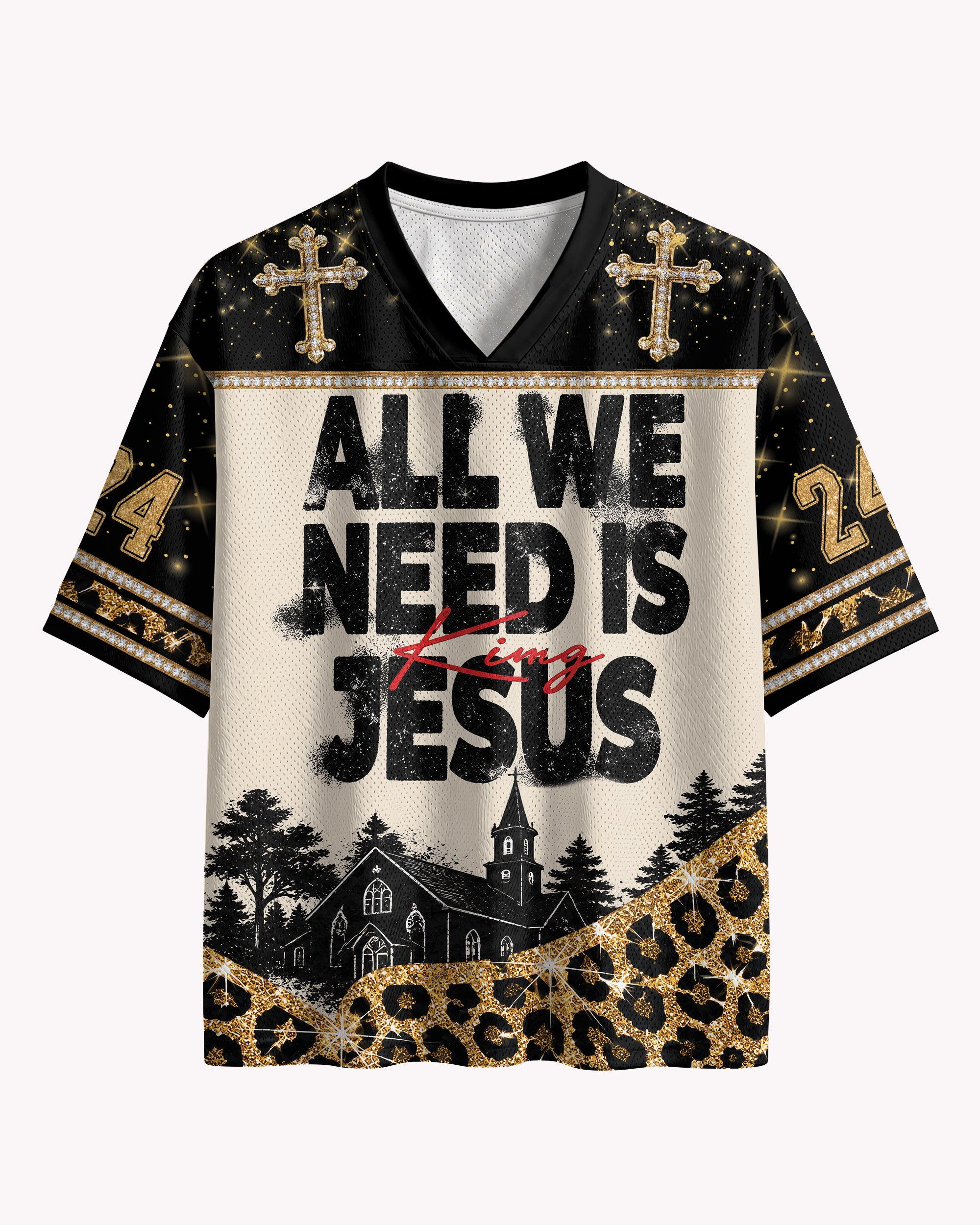 Black Faith Jesus Football Jersey – All We Need Is Jesus Christian Streetwear