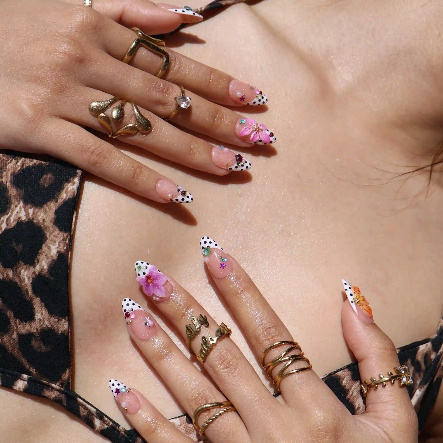 Polka Bloom Press On Nails