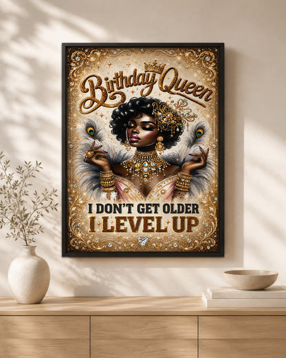 Royal Birthday Queen Canvas - Black Beauty Celebration Artwork