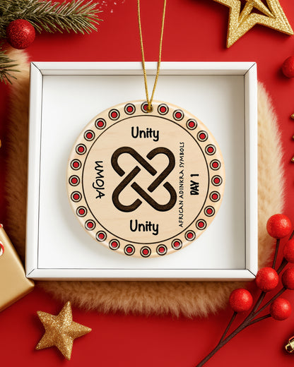 African Adinkra Symbols Ornament - Black Heritage Christmas Ornament