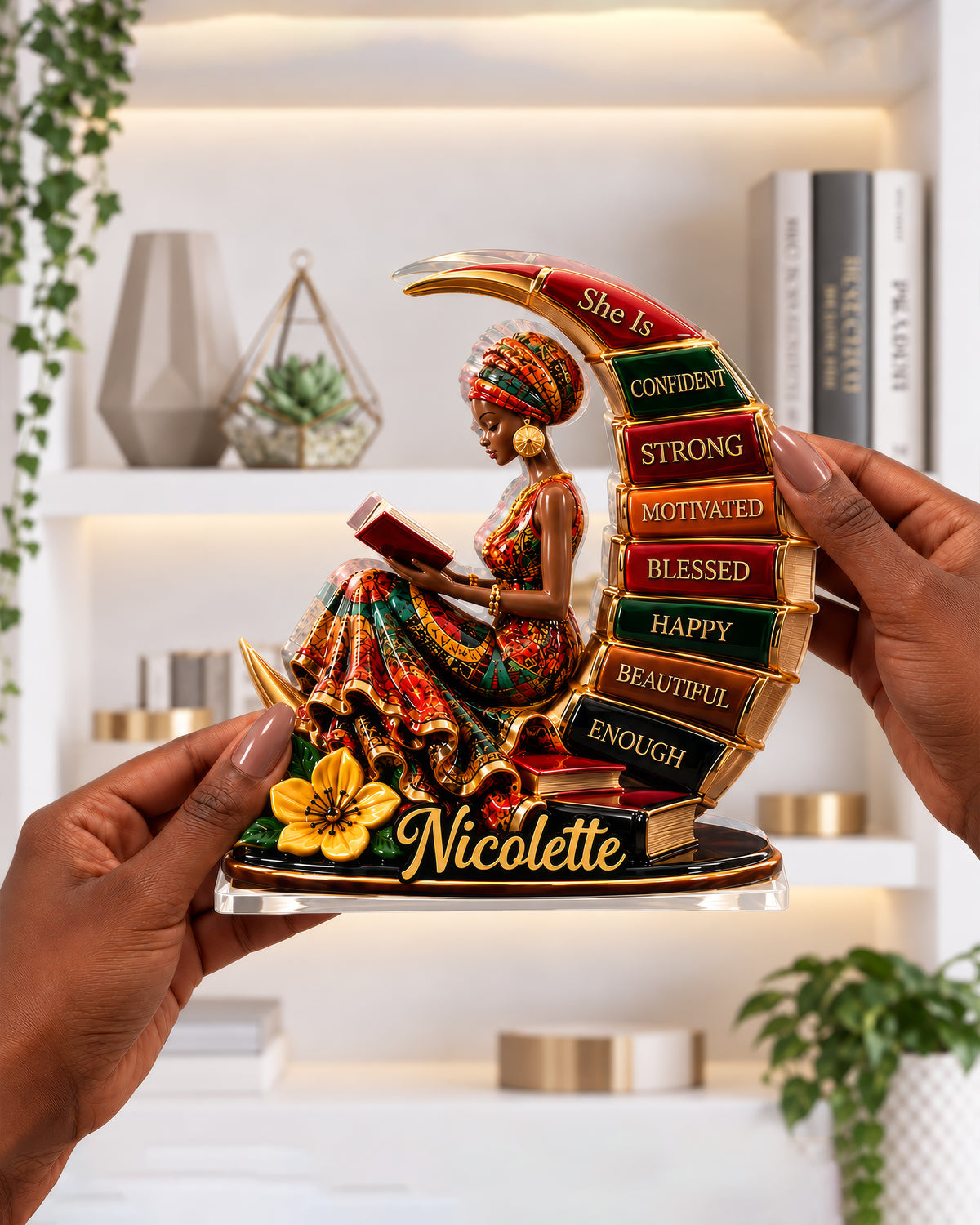 She Is Confident & Crowned - Personalized Custom Shaped Acrylic Plaque
