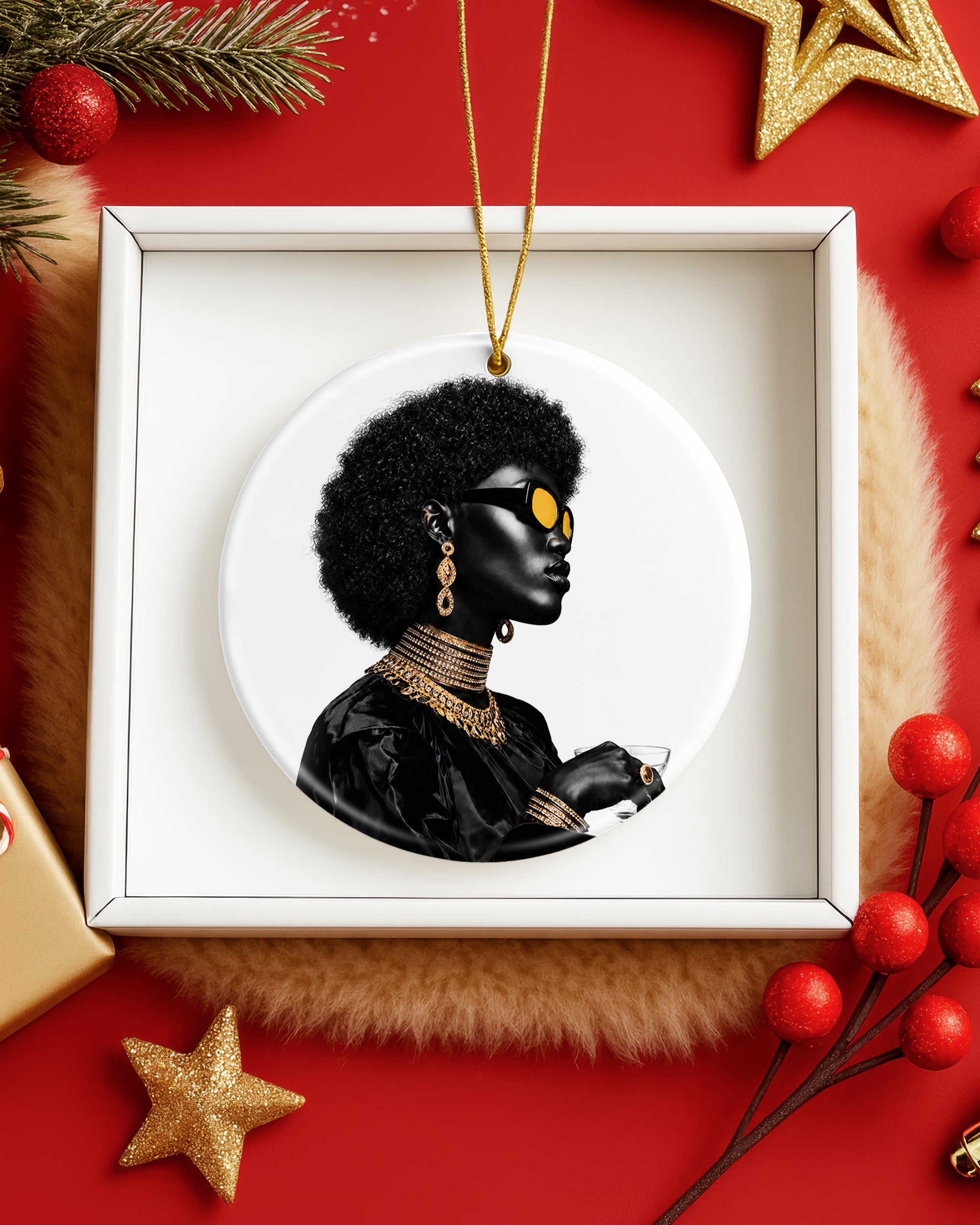 Black Woman Empowerment Ornament - Luxury African American Christmas Gift