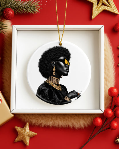 Black Woman Empowerment Ornament - Luxury African American Christmas Gift