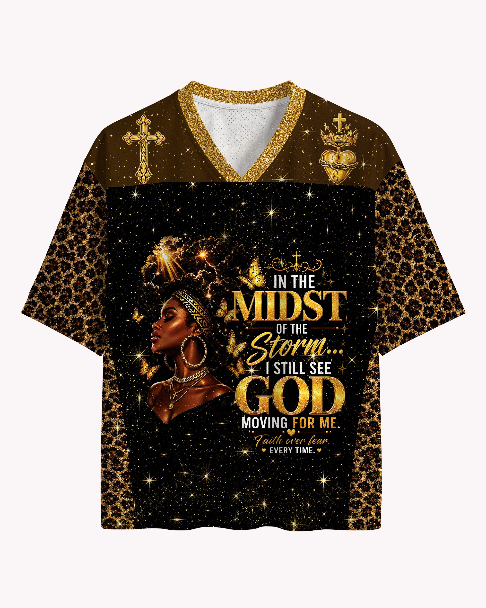 Black Woman Faith Jersey Shirt – In The Midst Of The Storm God