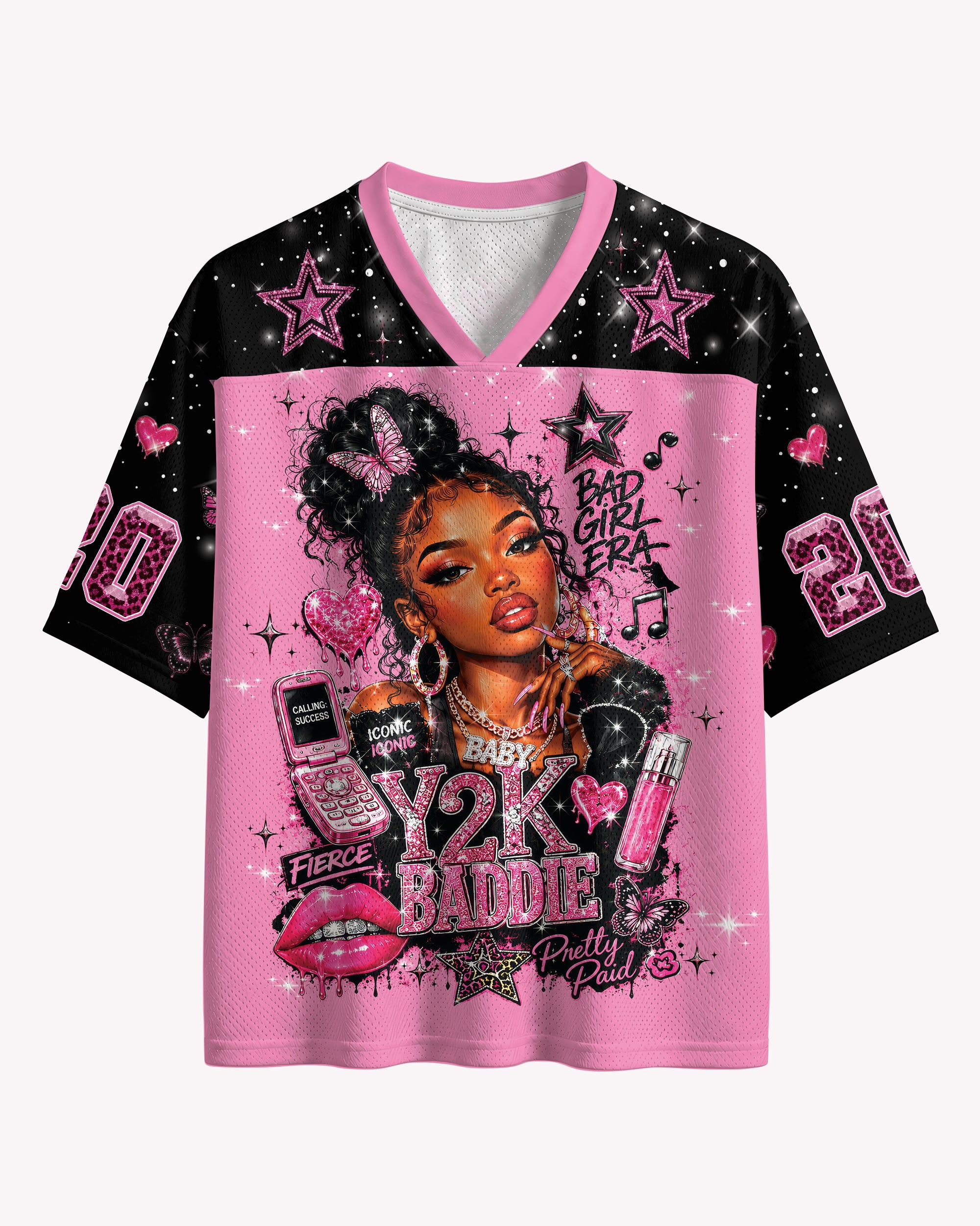 Y2K Black Girl Baddie Football Jersey – Pink Aesthetic