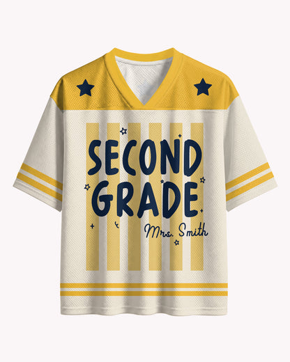 Custom Black Teacher Name Mesh Baseball Jersey