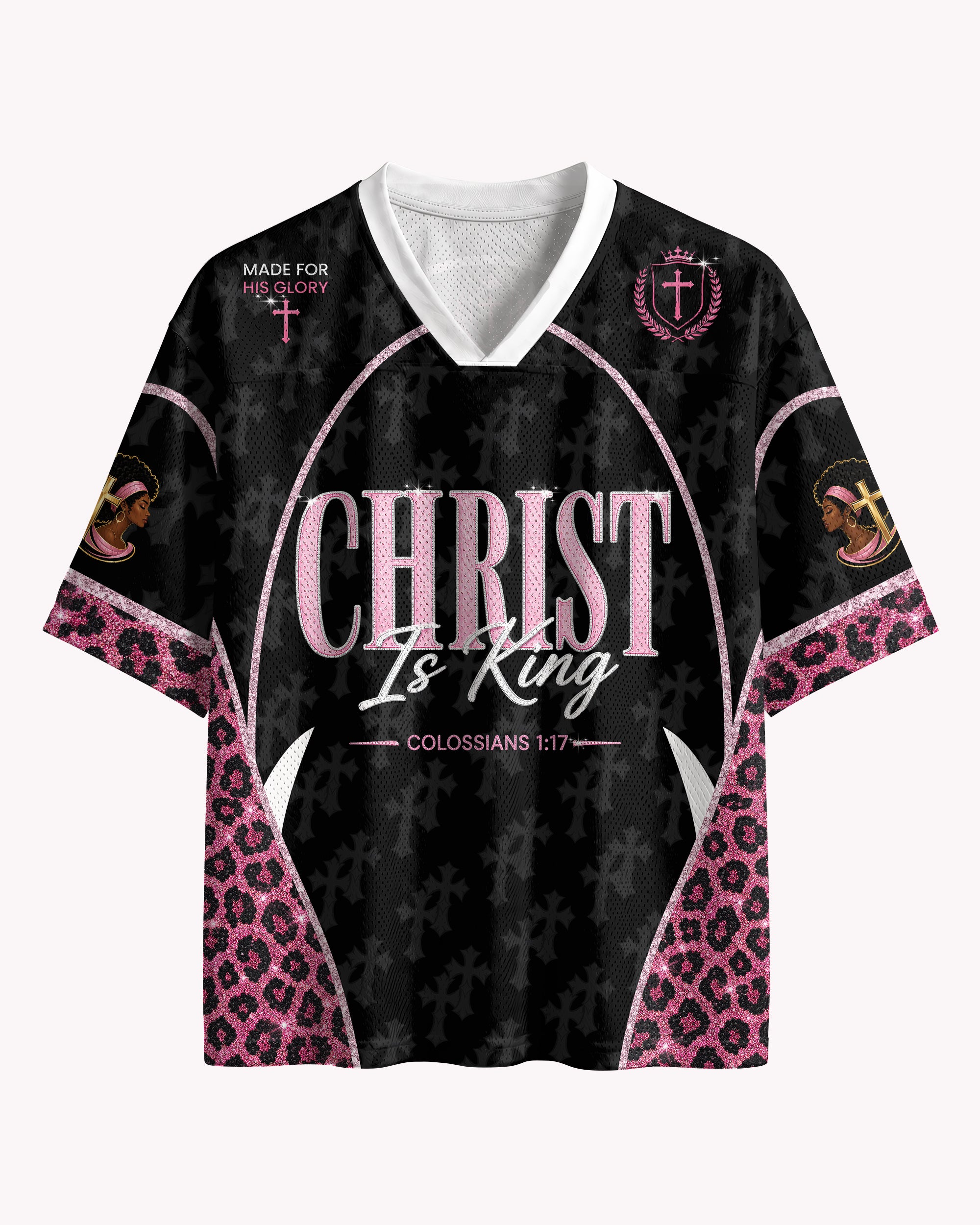 Black Jesus Christ Is King Football Jersey – Christian Faith Streetwear