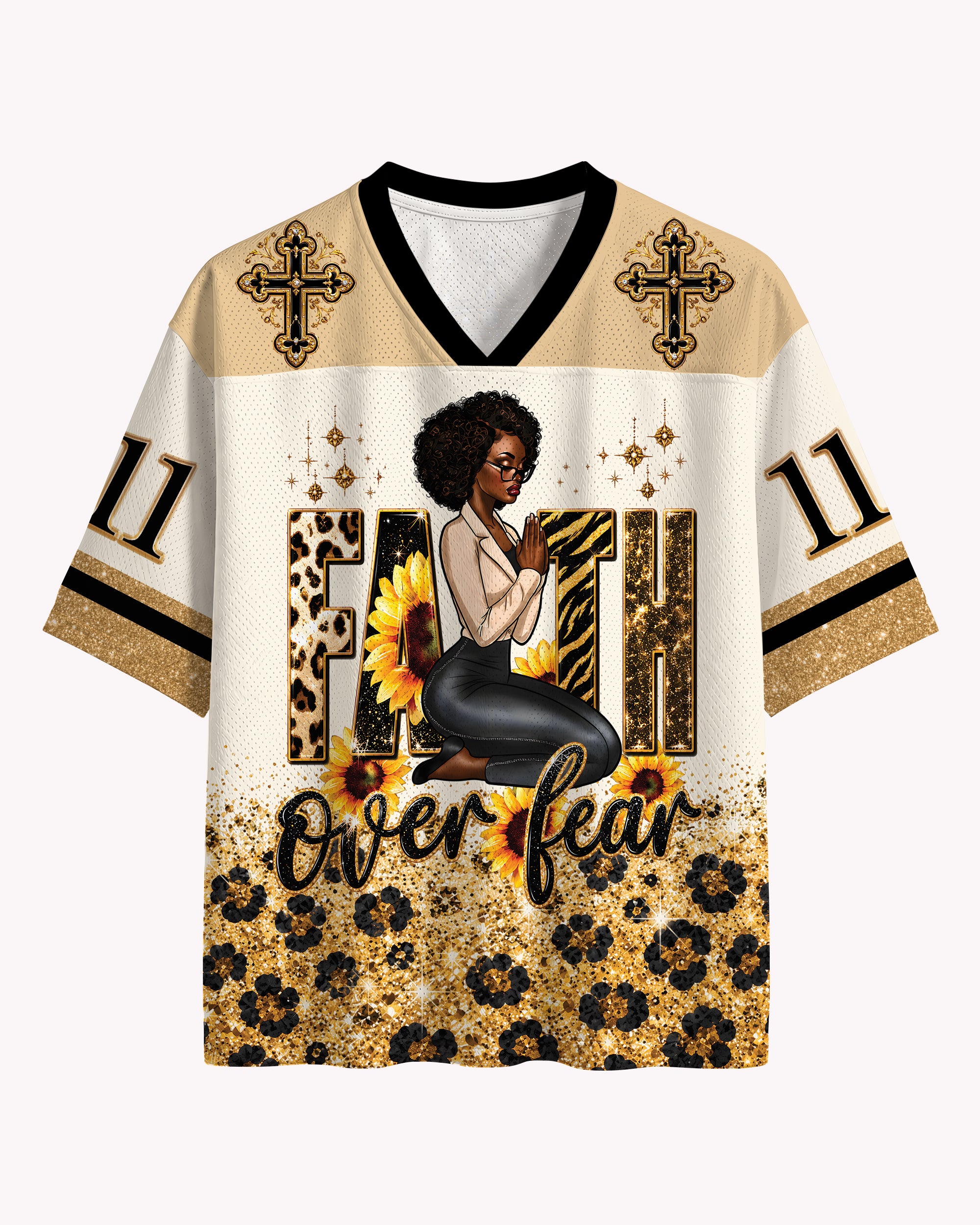 Black Faith God Don’t Play About Me Football Jersey – Christian Streetwear