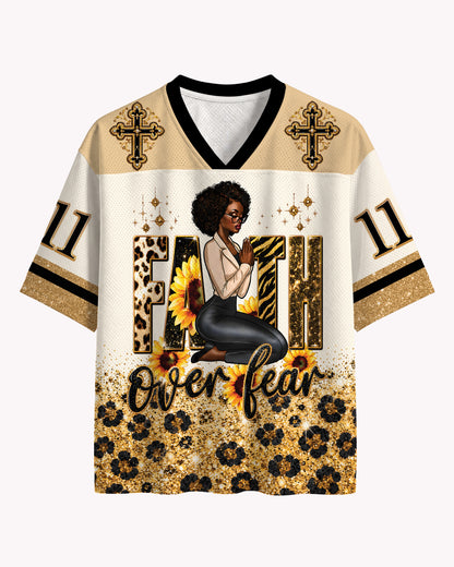 Black Faith God Don’t Play About Me Football Jersey – Christian Streetwear