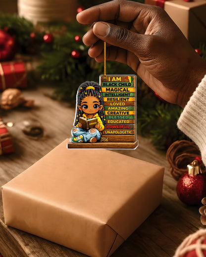 Personalized I Am Black Child Educational Acrylic Ornament
