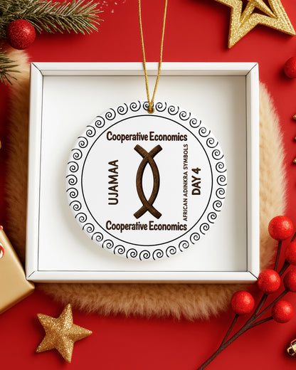 Ujamaa Adinkra Symbol Ornament - African Heritage Christmas Keepsake