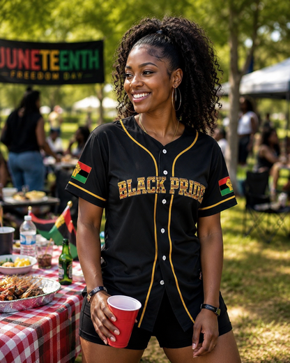 Black American Pride Baseball Jersey