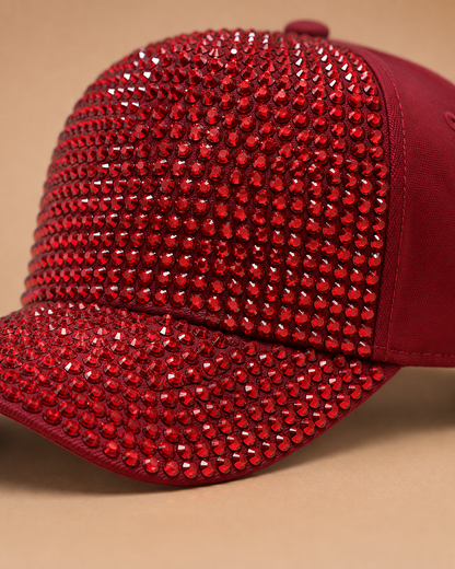 Ruby Red Bling Cap – Empower Black Culture, Bold Style