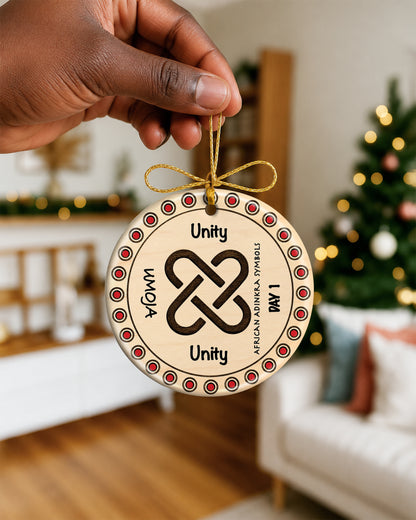 African Adinkra Symbols Ornament - Black Heritage Christmas Ornament