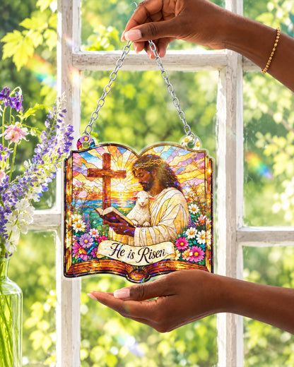 Black Jesus Good Shepherd Stained Easter Suncatcher