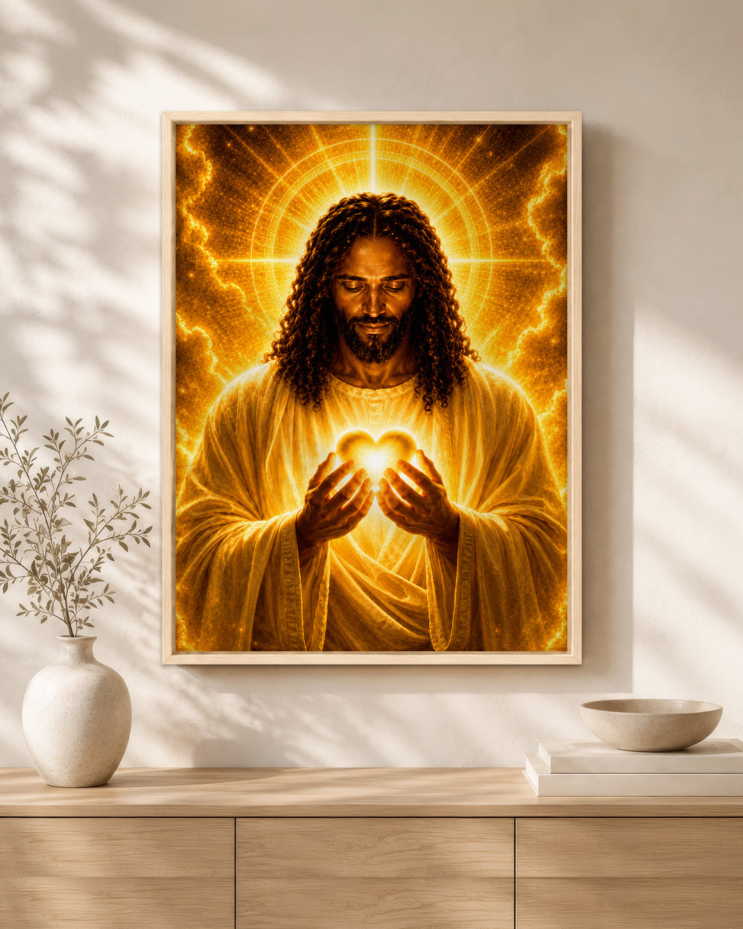 Black Jesus Canvas Wall Art - African American Christian Wall Decor