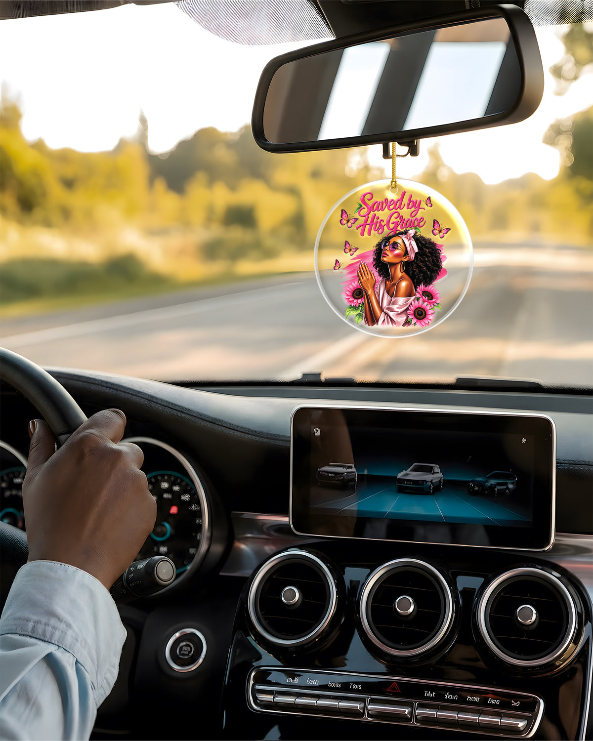 Black Woman Saved By His Grace Acrylic Ornament
