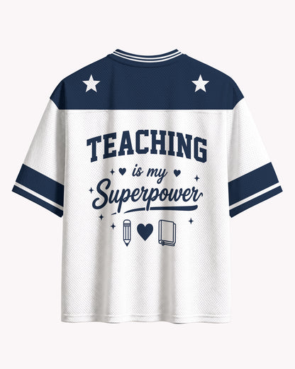 Black Teacher Baseball Jersey – Teaching Is My Superpower