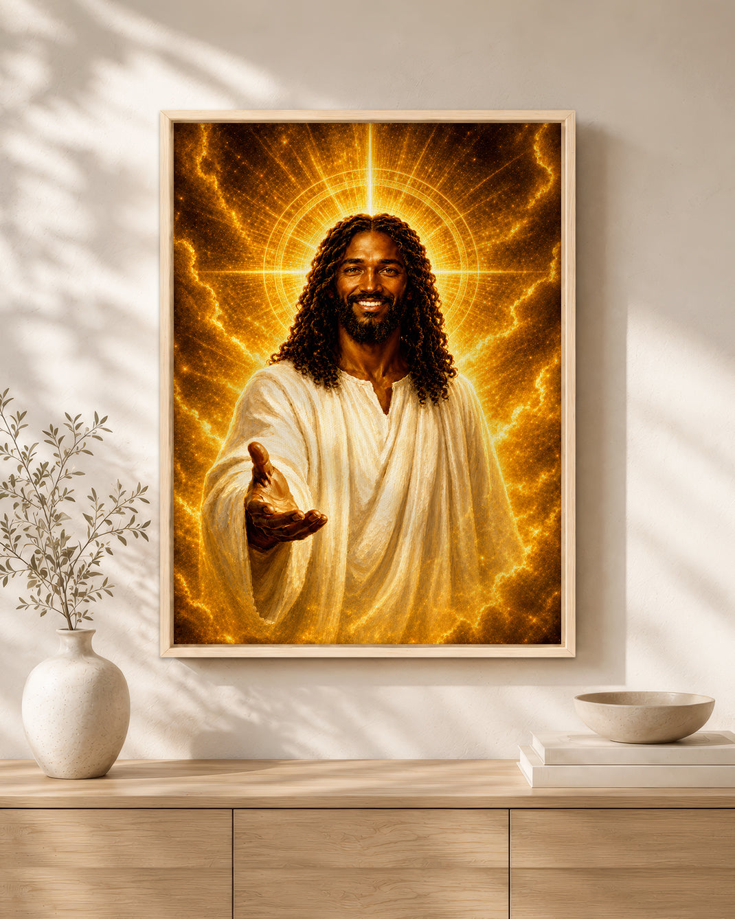 Black Jesus Divine Mercy Canvas - African American Christian Wall Art