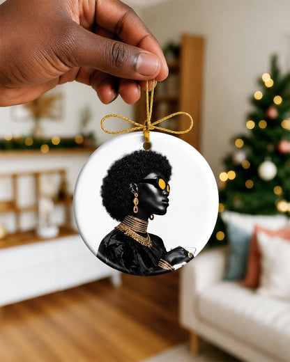 Black Woman Empowerment Ornament - Luxury African American Christmas Gift