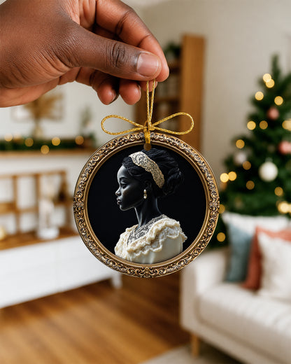 Black Queen Christmas Ornament - African American Heritage Keepsake