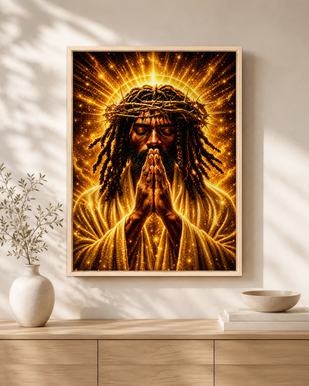 Black Faith Prayer Wall Art Canvas - Christian Inspirational Home Decor