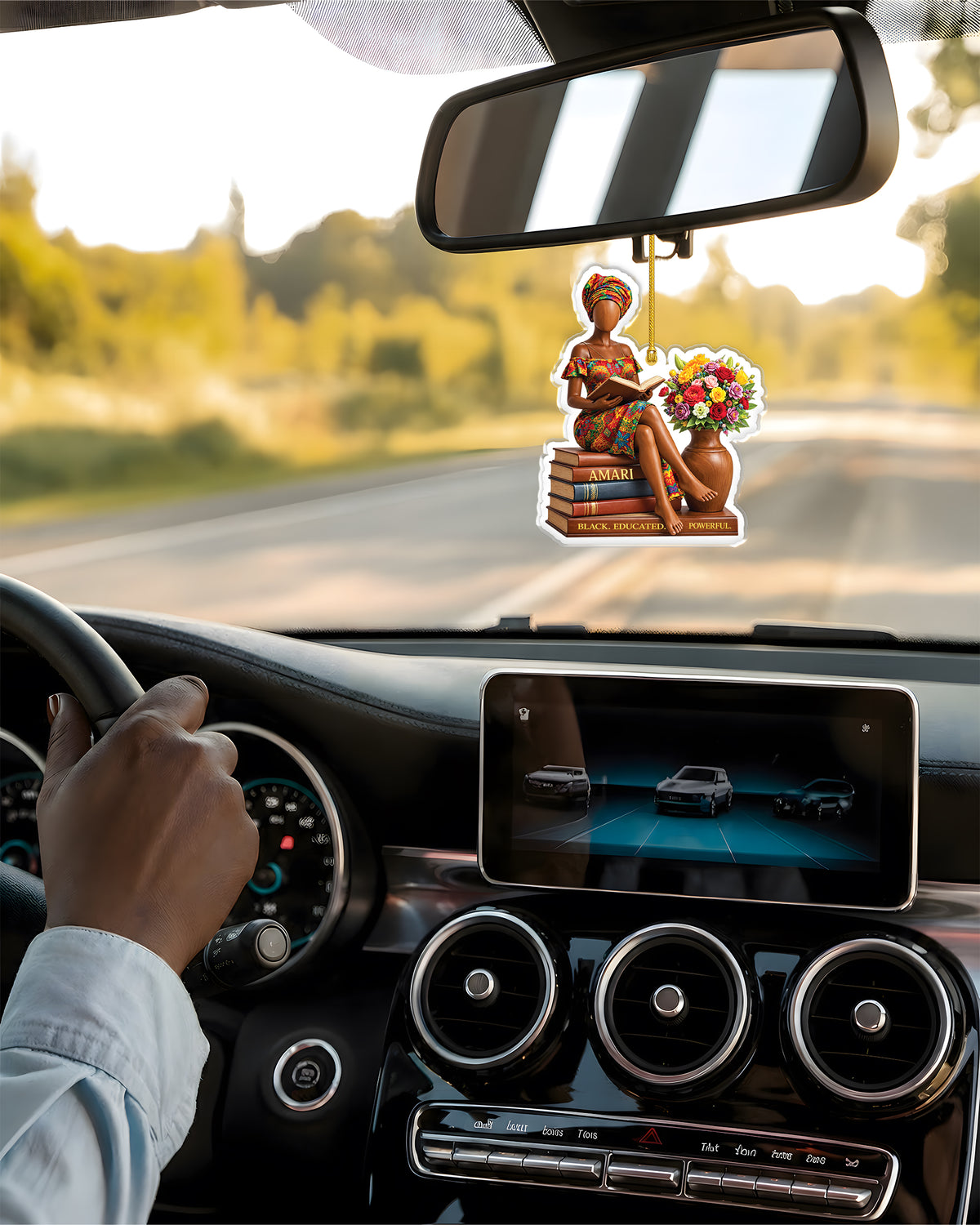 Custom African American Educated Woman Book Acrylic Ornament