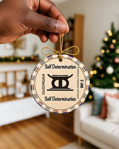 Self Determination Adinkra Ornament - African Heritage Christmas Decoration