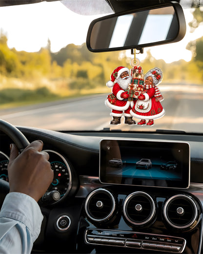 Black Mr and Mrs Claus Christmas Tree Ornament