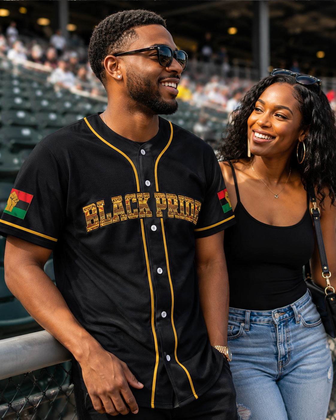 Black American Pride Baseball Jersey