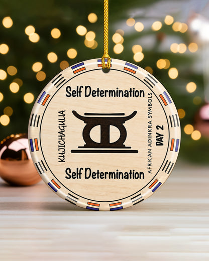 Self Determination Adinkra Ornament - African Heritage Christmas Decoration
