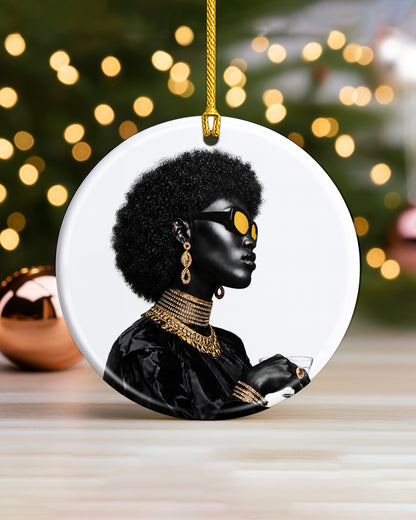 Black Woman Empowerment Ornament - Luxury African American Christmas Gift