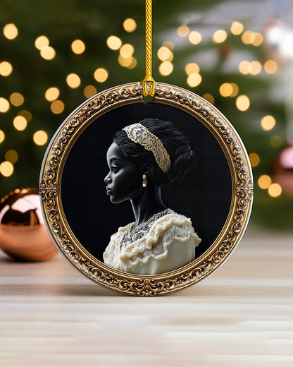 Black Queen Christmas Ornament - African American Heritage Keepsake
