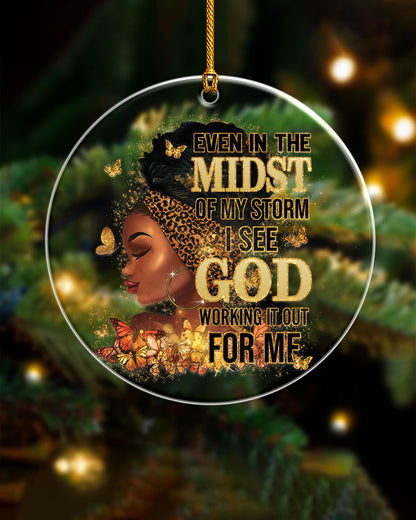 African American Faith Wisdom Quote Acrylic Ornament