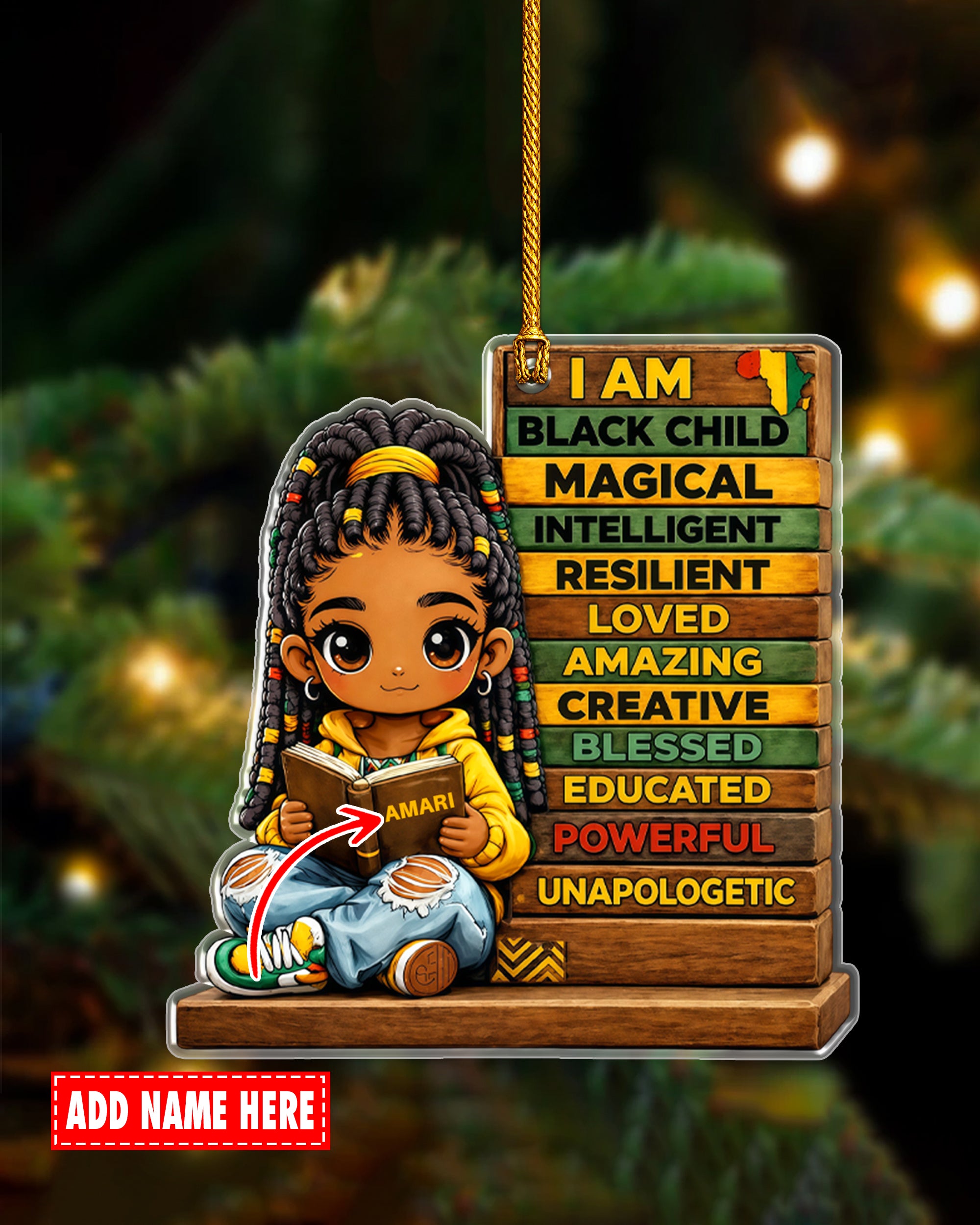 Personalized I Am Black Child Educational Acrylic Ornament