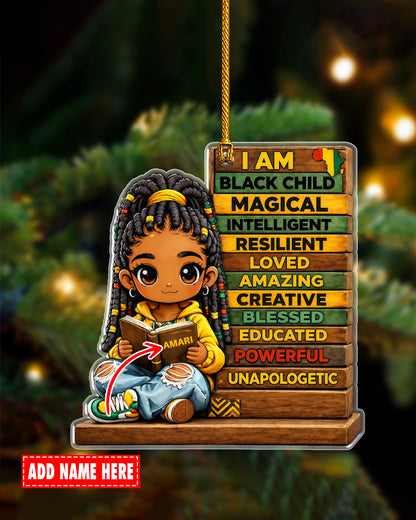 Personalized I Am Black Child Educational Acrylic Ornament