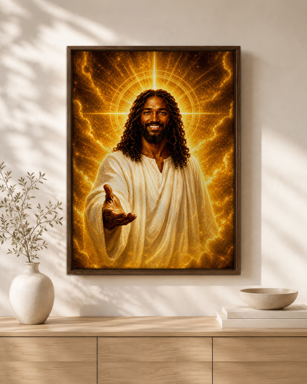 Black Jesus Divine Mercy Canvas - African American Christian Wall Art