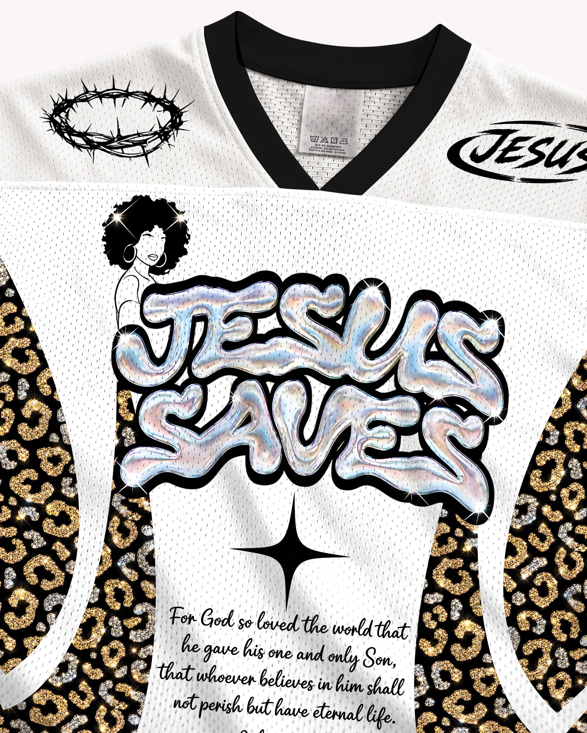 Jesus John 3:16 Faith Football Jersey – Black Heritage Christian Streetwear