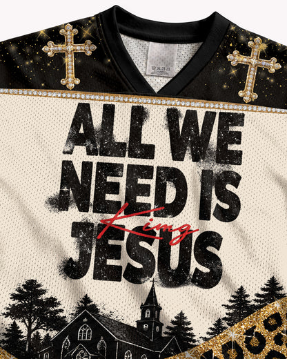 Black Faith Jesus Football Jersey – All We Need Is Jesus Christian Streetwear