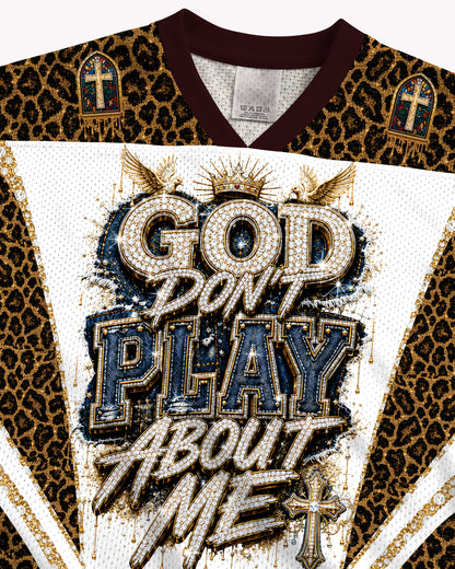 Black Christian God Don’t Play About Me Jersey – Faith Streetwear