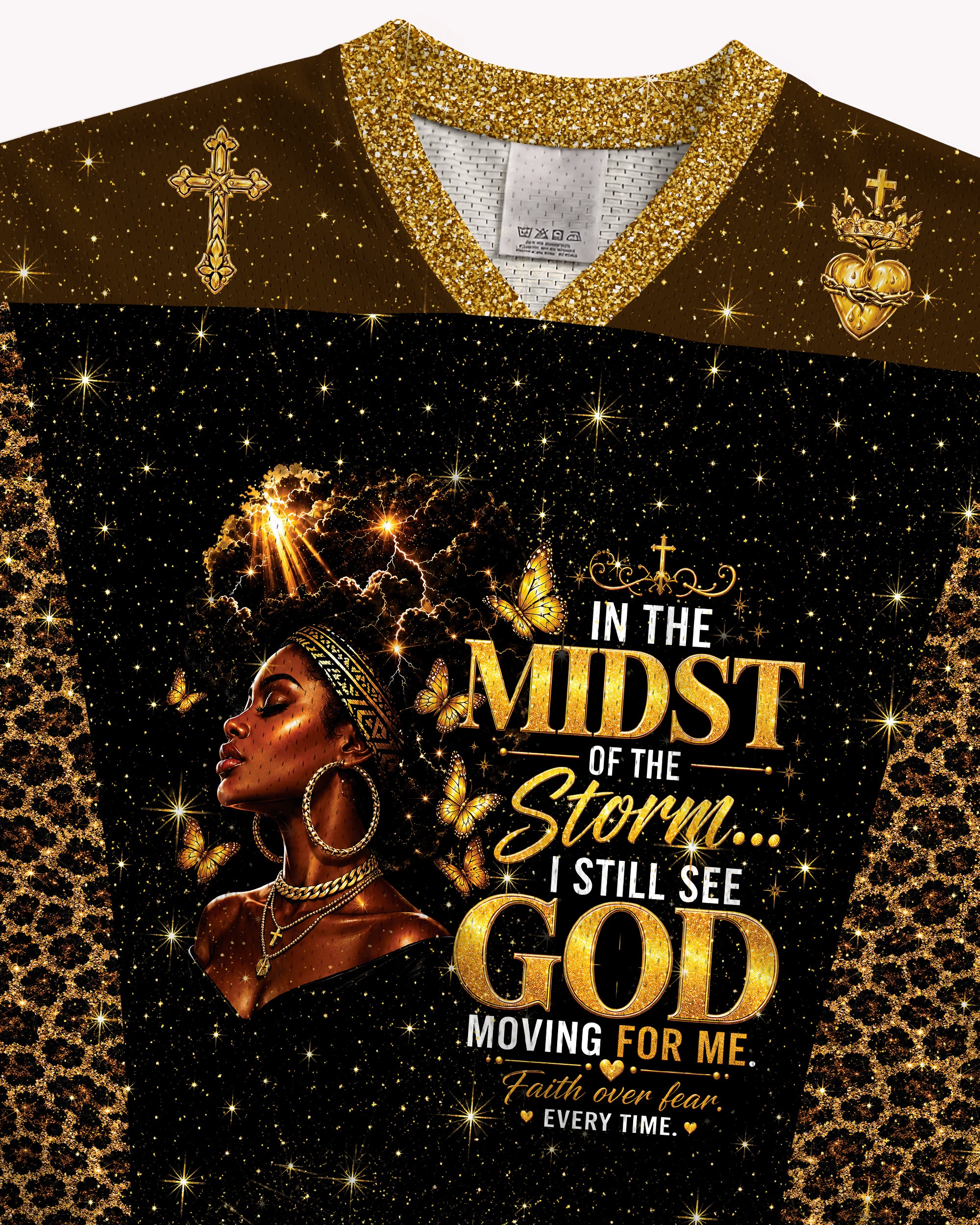 Black Woman Faith Jersey Shirt – In The Midst Of The Storm God