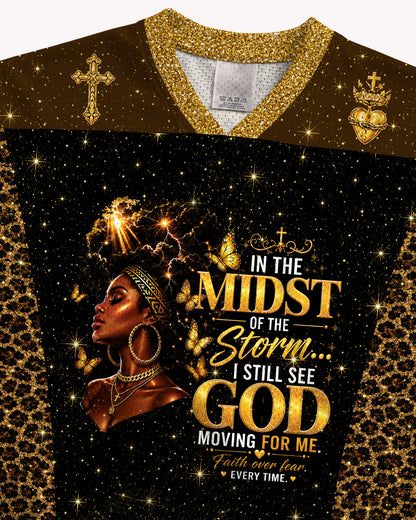 Black Woman Faith Jersey Shirt – In The Midst Of The Storm God
