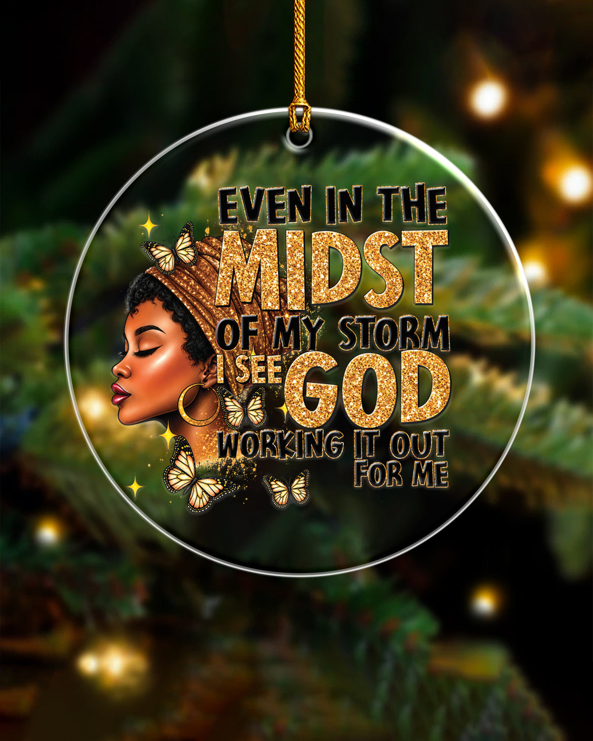 Custom African American Faith & Wisdom Acrylic Ornament