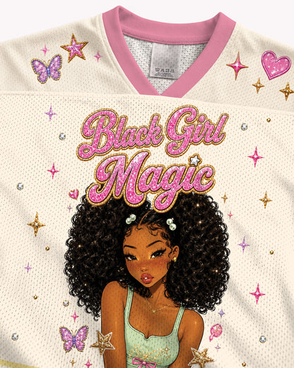 Black Girl Magic Football Jersey – Black Women Empowerment Graphic Sportswear